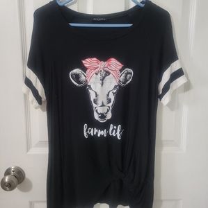 Farm Life tied T-shirt